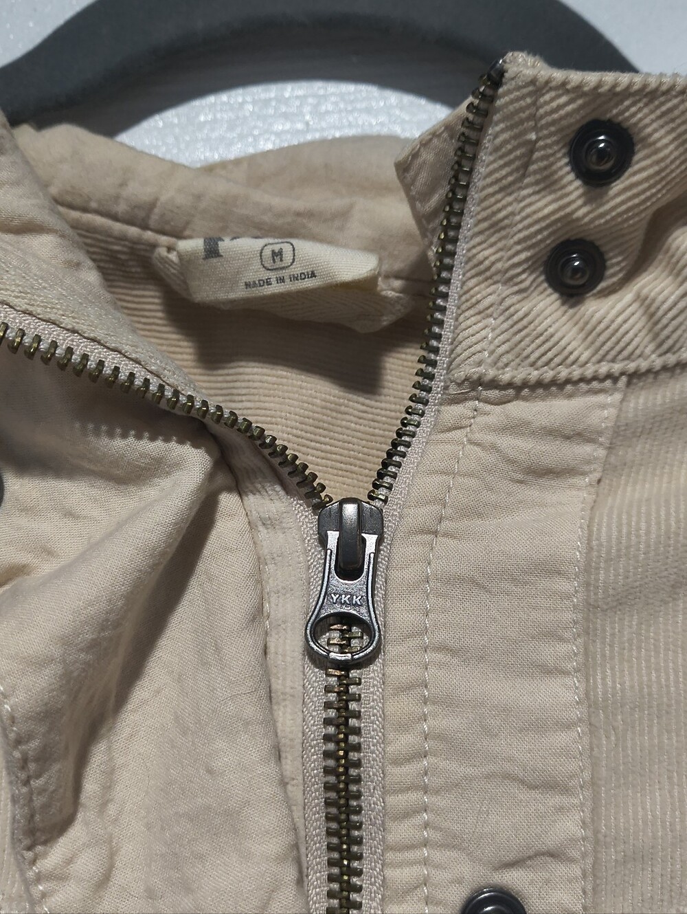 Pact Organic Cotton Corduroy Cropped Bomber Utility Jacket Beige - Size M - Picture 3 of 14